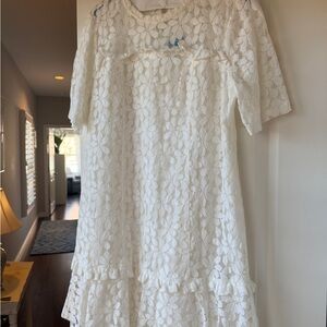 CeCe White Lace Midi Dress